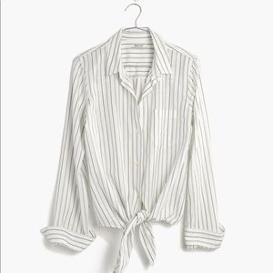 Madewell Tie-Front Shirt in Darcy Stripe